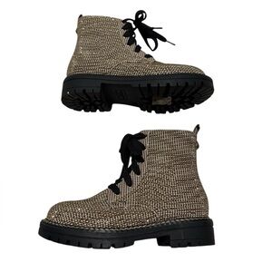 Kurt Geiger London Girls Mini Burlington Metallic Gold Boot Size 3